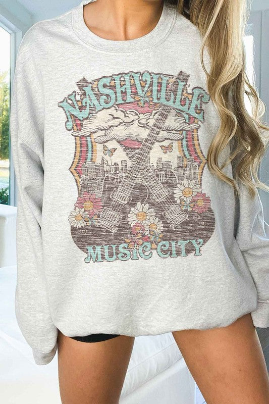 NASHVILLE MUSIC CITY OVERSIZED SWEATSHIRT