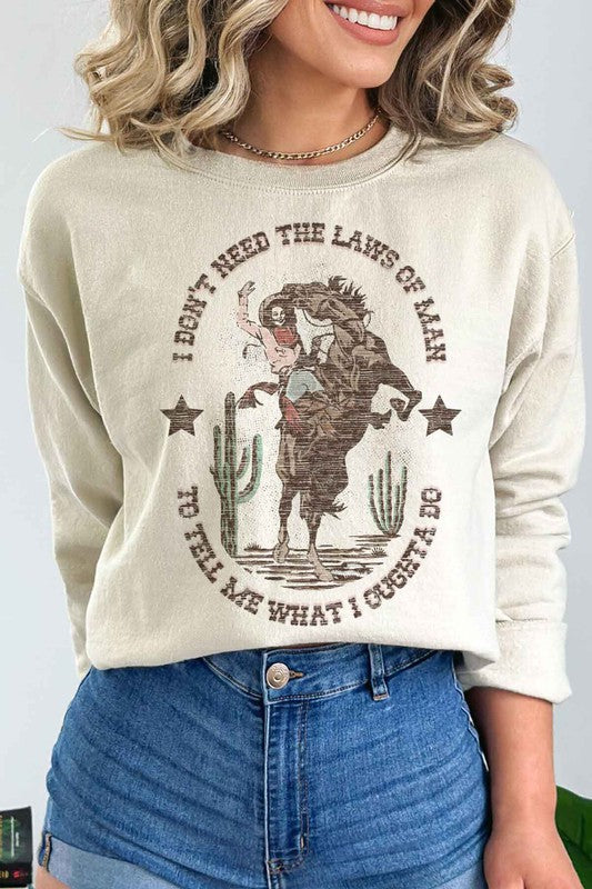 PLUS SIZE WESTERN COWGIRL GRAPHIC SWEATSHIRT - lolaluxeshop