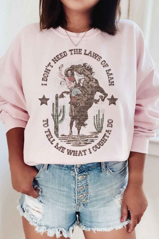 PLUS SIZE WESTERN COWGIRL GRAPHIC SWEATSHIRT - lolaluxeshop