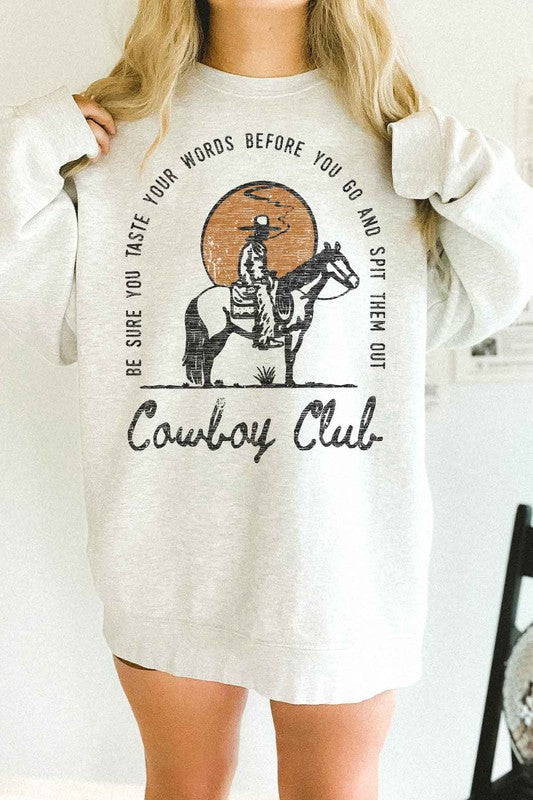 WESTERN COWBOY CLUB OVERSIZED SWEATSHIRT - lolaluxeshop