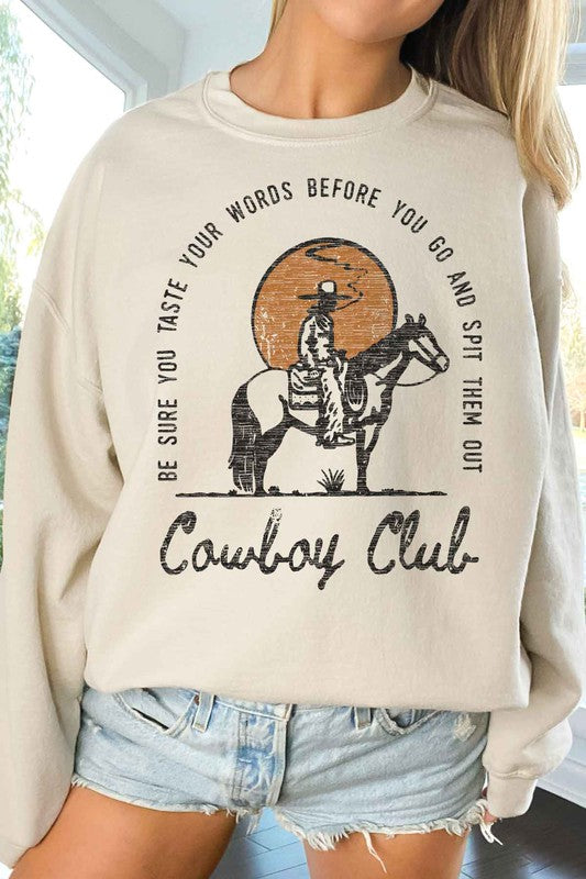 WESTERN COWBOY CLUB OVERSIZED SWEATSHIRT - lolaluxeshop