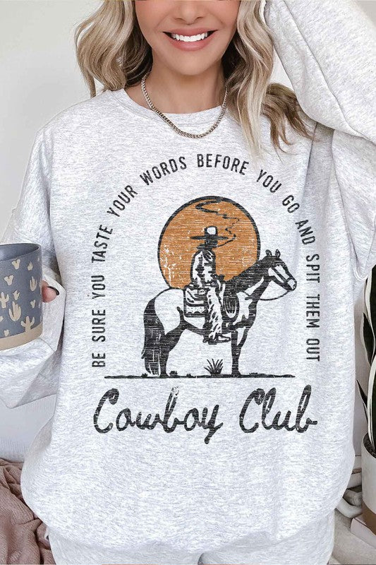 WESTERN COWBOY CLUB OVERSIZED SWEATSHIRT - lolaluxeshop