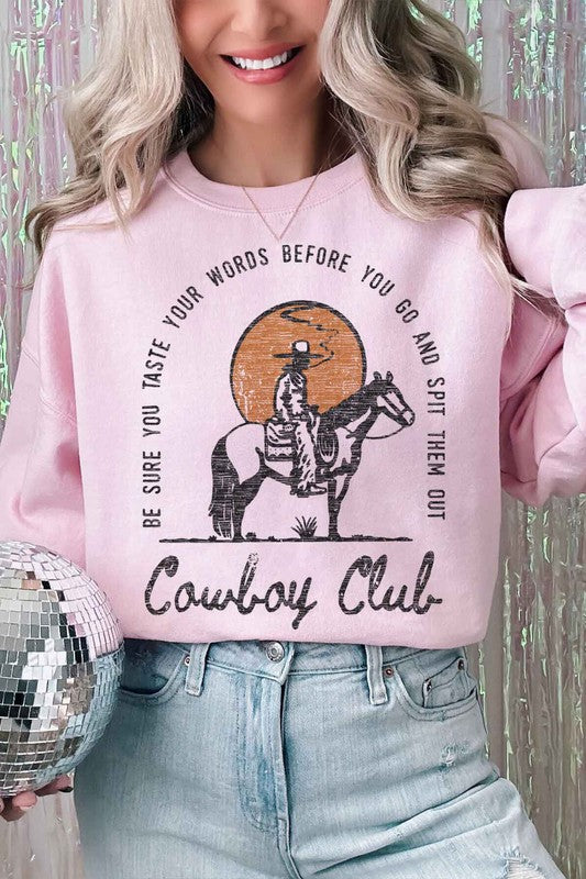 WESTERN COWBOY CLUB OVERSIZED SWEATSHIRT - lolaluxeshop