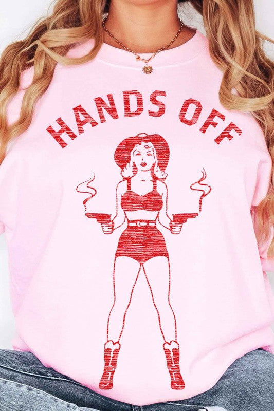 HANDS OFF COWGIRL OVERSIZED SWEATSHIRT - lolaluxeshop