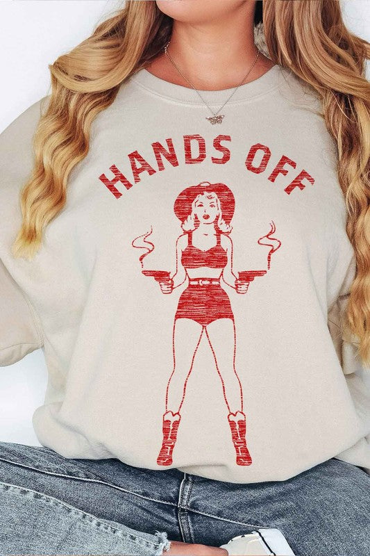 HANDS OFF COWGIRL OVERSIZED SWEATSHIRT - lolaluxeshop