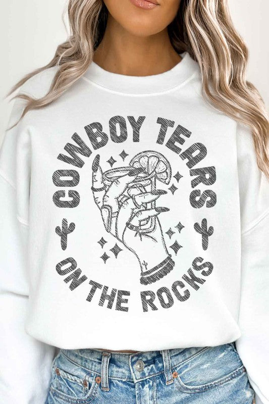 COWBOY TEARS ON THE ROCKS OVERSIZED SWEATSHIRT - lolaluxeshop