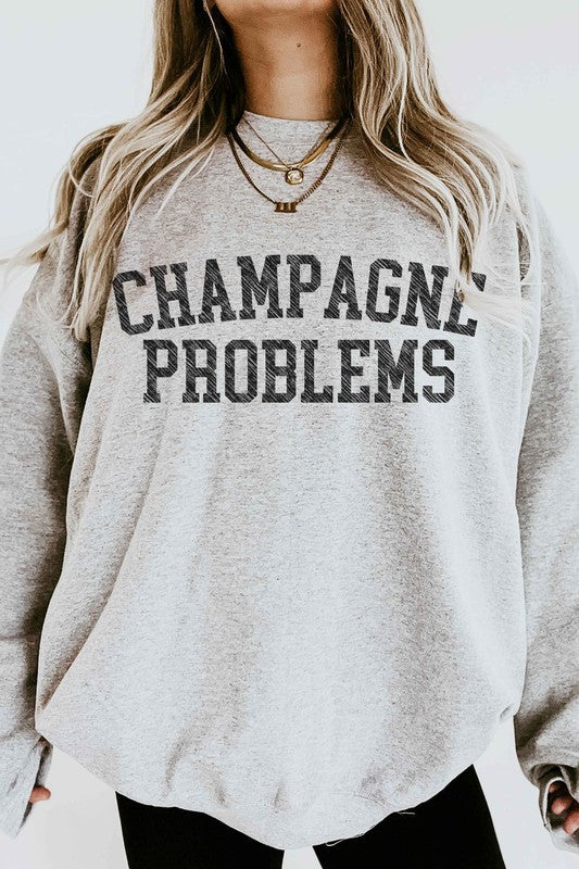 CHAMPAGNE PROBLEMS GRAPHIC SWEATSHIRT - lolaluxeshop