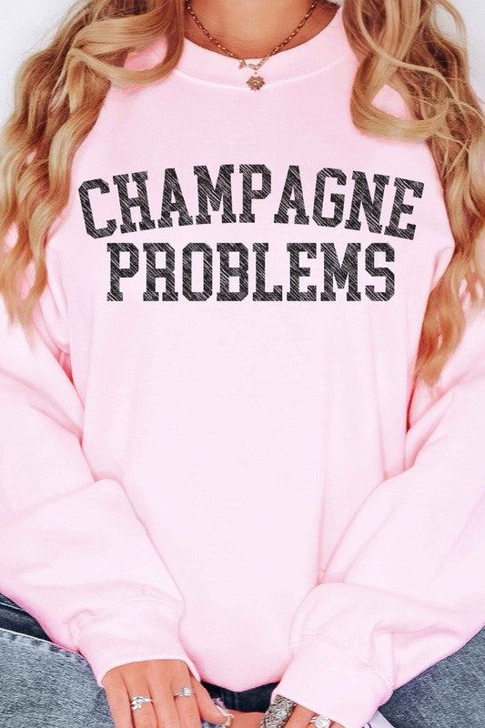 CHAMPAGNE PROBLEMS OVERSIZED SWEATSHIRT - lolaluxeshop