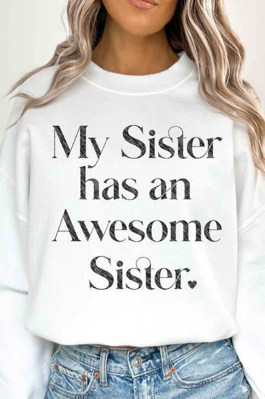 AWESOME SISTER OVERSIZED SWEATSHIRT - lolaluxeshop