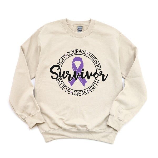 Breast Cancer Survivor Circle Graphic Sweatshirt - lolaluxeshop