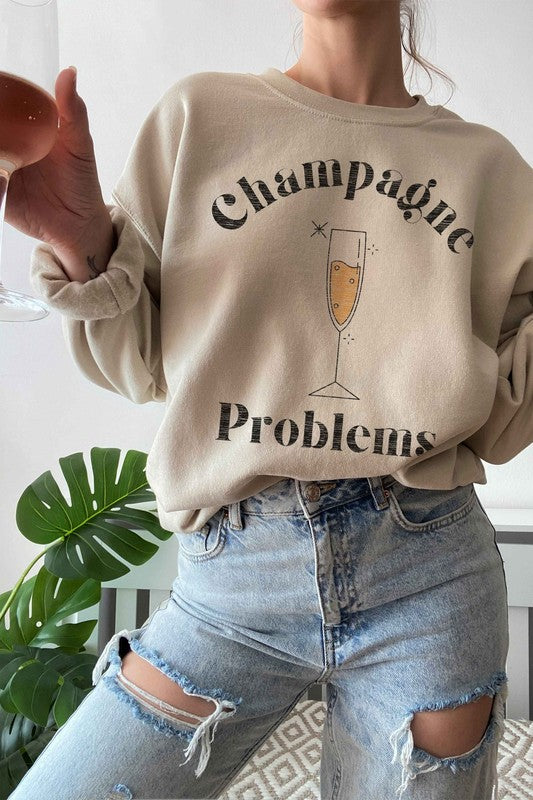 CHAMPAGNE PROBLEMS GRAPHIC SWEATSHIRT - lolaluxeshop