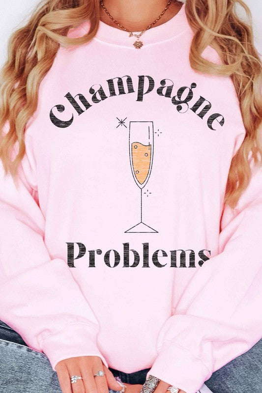 CHAMPAGNE PROBLEMS OVERSIZED SWEATSHIRT - lolaluxeshop