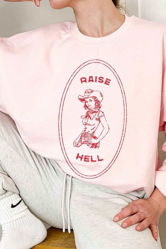 RAISE HELL COUNTRY COWGIRL OVERSIZED SWEATSHIRT - lolaluxeshop