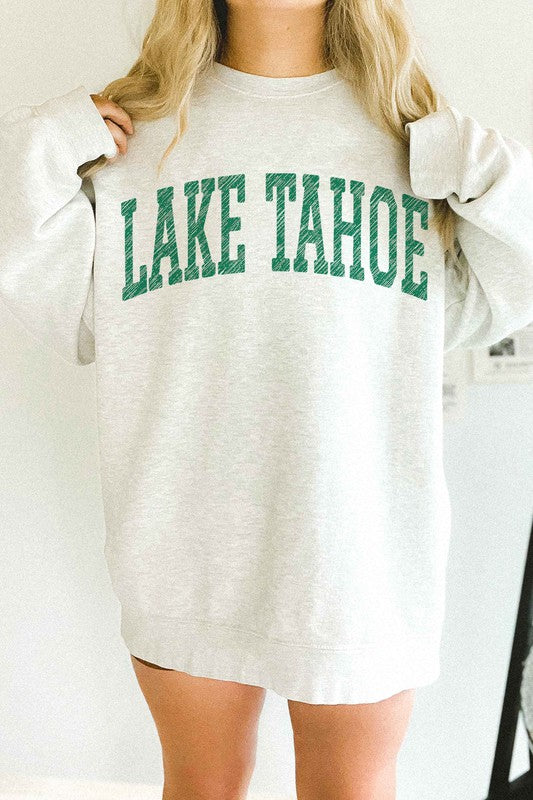 LAKE TAHOE CALIFORNIA NEVADA OVERSIZED SWEATSHIRT - lolaluxeshop