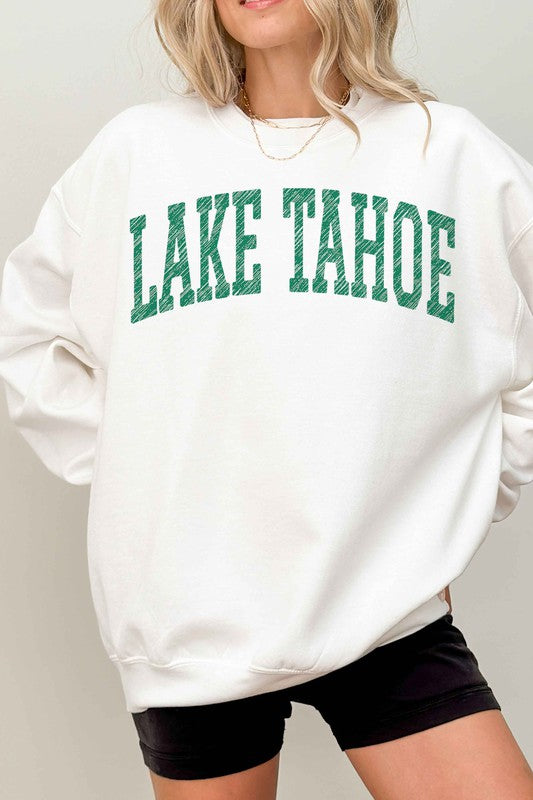 LAKE TAHOE CALIFORNIA NEVADA OVERSIZED SWEATSHIRT - lolaluxeshop