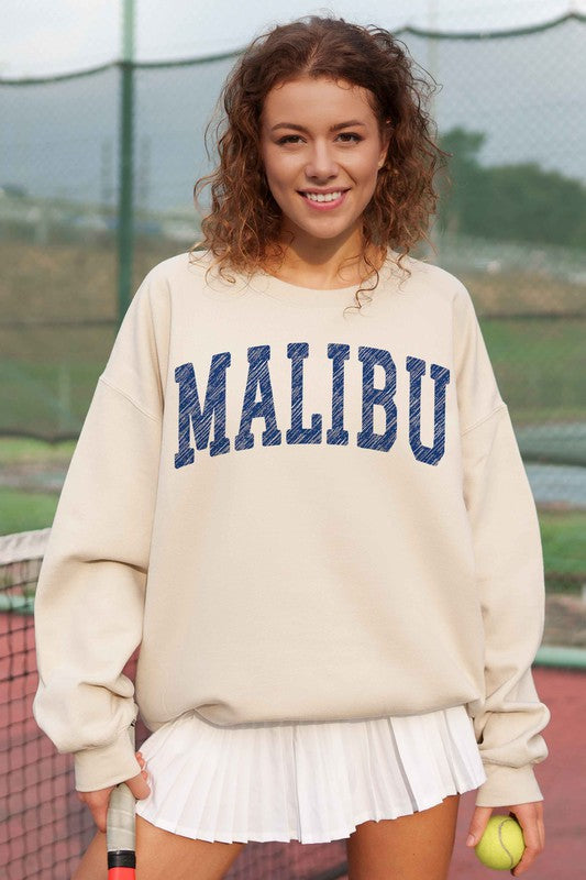 MALIBU CALIFORNIA OVERSIZED SWEATSHIRT - lolaluxeshop