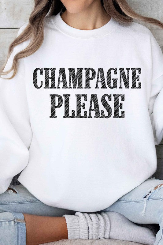 CHAMPAGNE PLEASE GRAPHIC SWEATSHIRT - lolaluxeshop