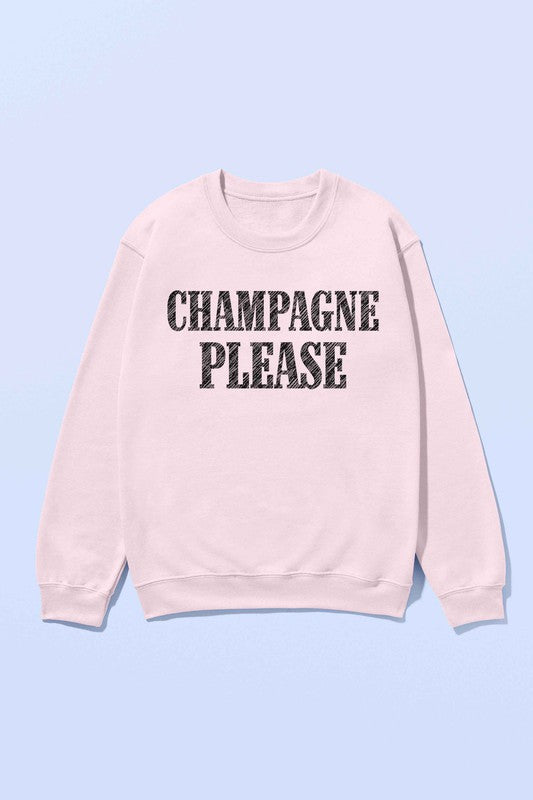 CHAMPAGNE PLEASE OVERSIZED SWEATSHIRT - lolaluxeshop