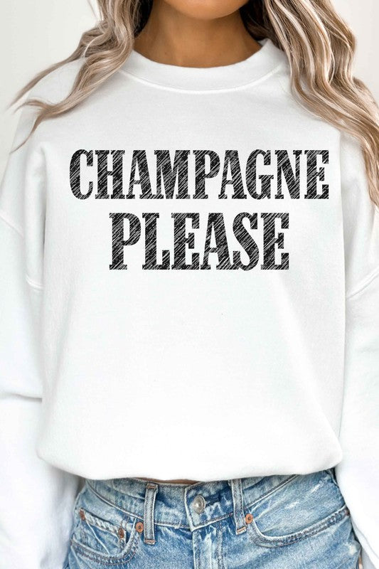 CHAMPAGNE PLEASE OVERSIZED SWEATSHIRT - lolaluxeshop