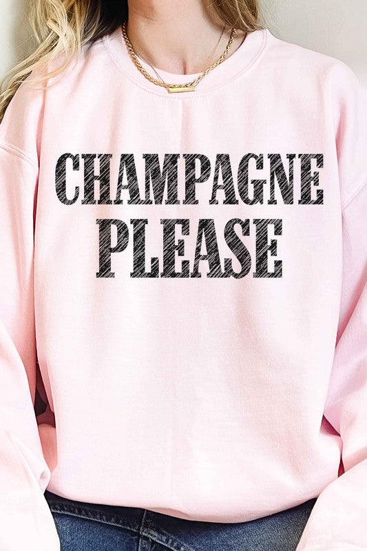 CHAMPAGNE PLEASE OVERSIZED SWEATSHIRT - lolaluxeshop