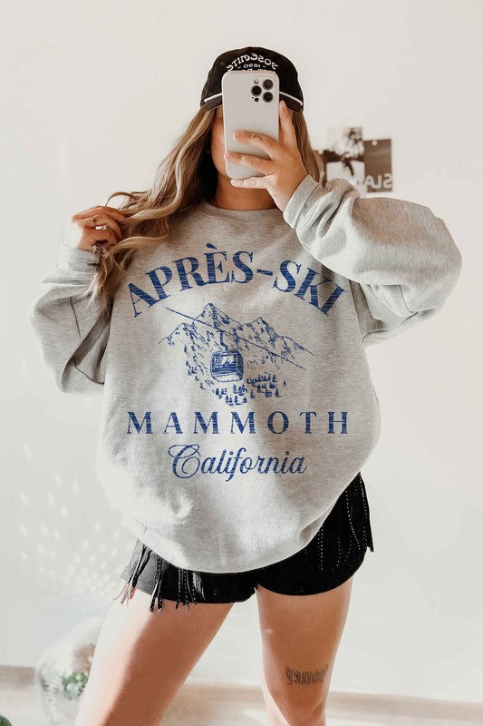 PLUS SIZE APRES SKI MAMMOTH GRAPHIC SWEATSHIRT - lolaluxeshop