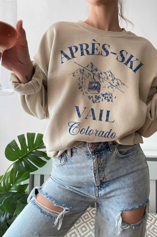 APRES SKI VAIL COLORADO GRAPHIC SWEATSHIRT - lolaluxeshop