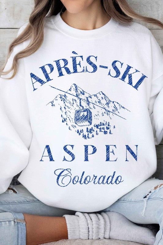 APRES SKI ASPEN COLORADO GRAPHIC SWEATSHIRT - lolaluxeshop