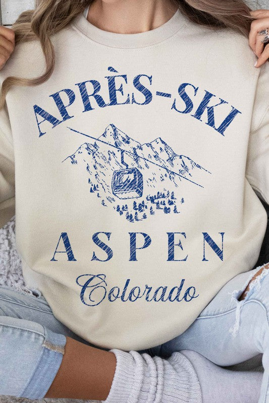 APRES SKI ASPEN COLORADO GRAPHIC SWEATSHIRT - lolaluxeshop