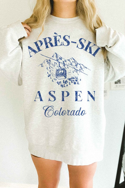 APRES SKI ASPEN COLORADO OVERSIZED SWEATSHIRT - lolaluxeshop