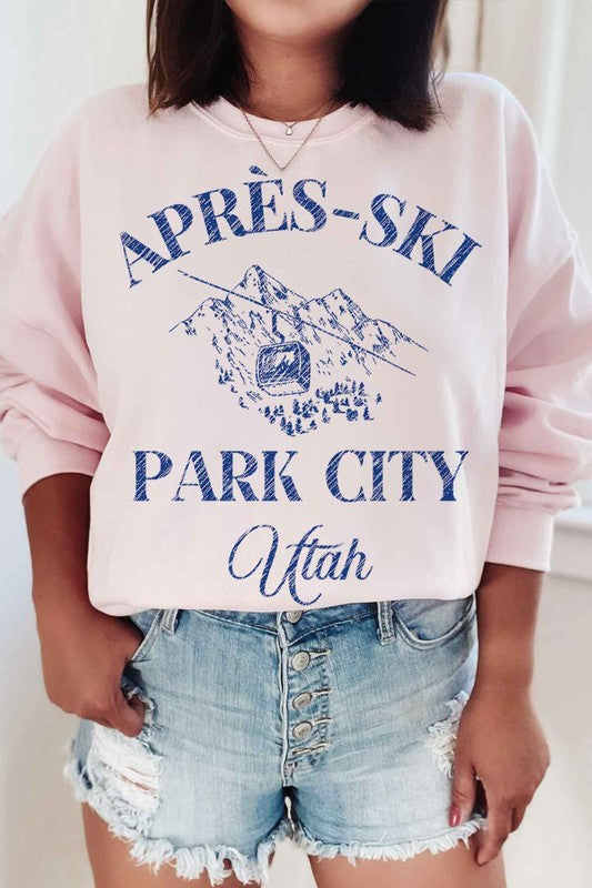 APRES SKI PARK CITY UTAH GRAPHIC SWEATSHIRT - lolaluxeshop