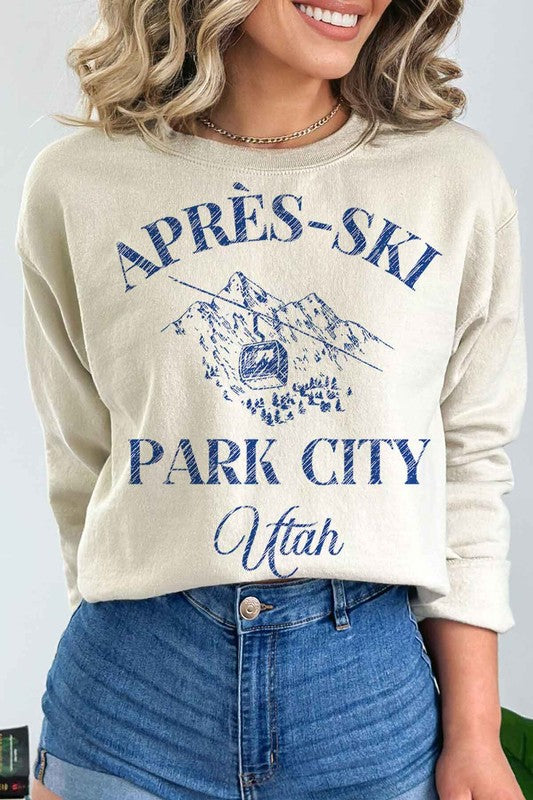 APRES SKI PARK CITY UTAH GRAPHIC SWEATSHIRT - lolaluxeshop