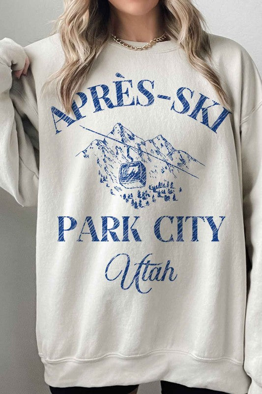 APRES SKI PARK CITY UTAH OVERSIZED SWEATSHIRT - lolaluxeshop