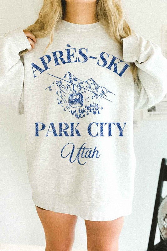 APRES SKI PARK CITY UTAH OVERSIZED SWEATSHIRT - lolaluxeshop