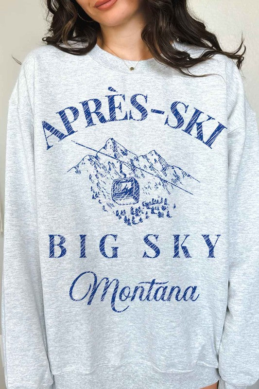 APRES SKI BIG SKY MONTANA GRAPHIC SWEATSHIRT - lolaluxeshop