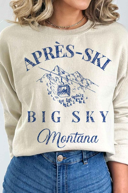 APRES SKI BIG SKY MONTANA GRAPHIC SWEATSHIRT - lolaluxeshop