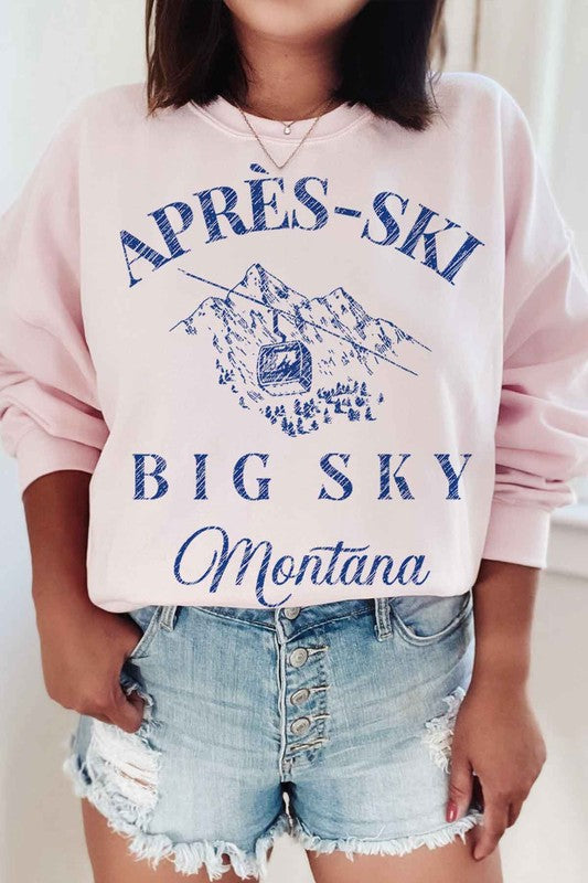 APRES SKI BIG SKY MONTANA GRAPHIC SWEATSHIRT - lolaluxeshop