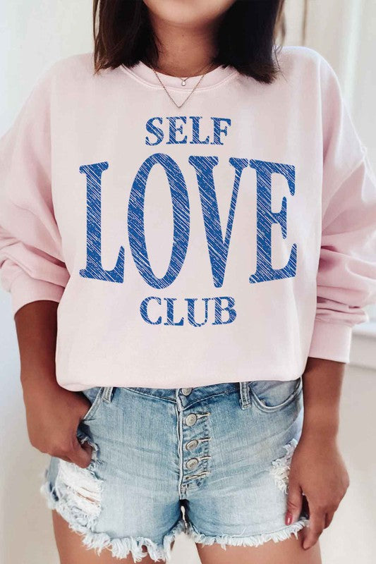 SELF LOVE CLUB GRAPHIC SWEATSHIRT - lolaluxeshop