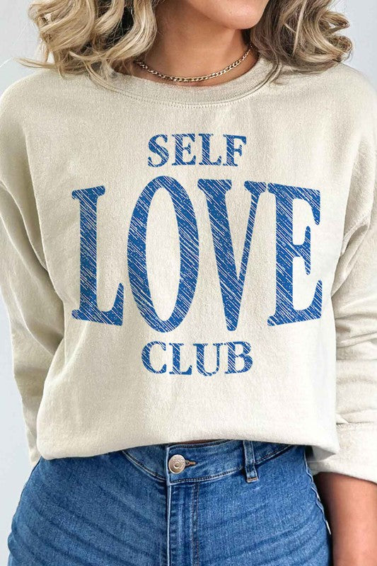 SELF LOVE CLUB GRAPHIC SWEATSHIRT - lolaluxeshop