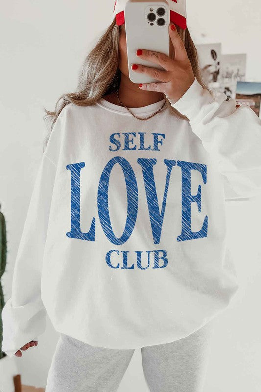 SELF LOVE CLUB GRAPHIC SWEATSHIRT - lolaluxeshop