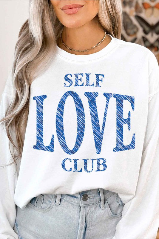 SELF LOVE CLUB GRAPHIC SWEATSHIRT - lolaluxeshop