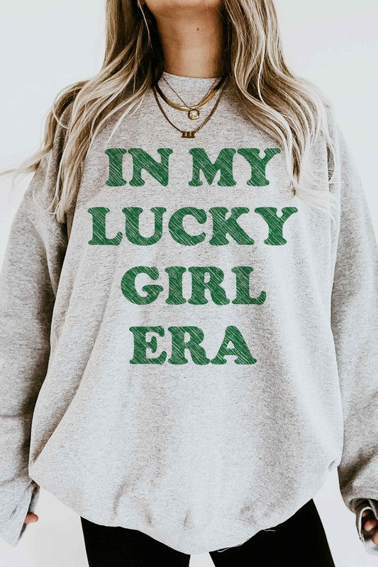 IN MY LUCKY GIRL ERA PATRICK GRAPHIC SWEATSHIRT - lolaluxeshop