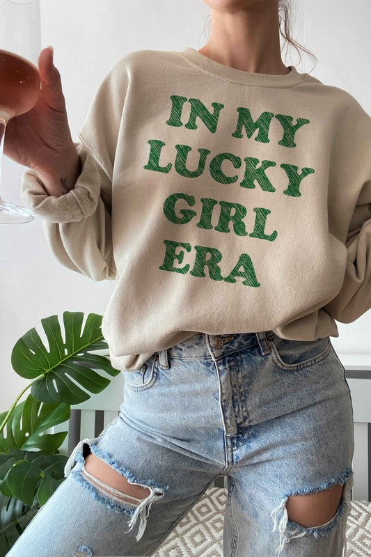 IN MY LUCKY GIRL ERA PATRICK GRAPHIC SWEATSHIRT - lolaluxeshop