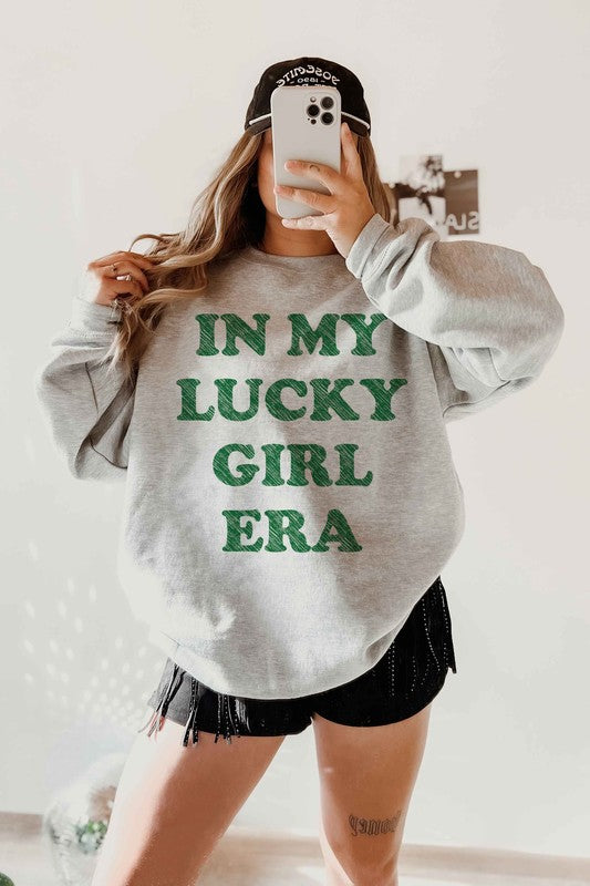 IN MY LUCKY GIRL ERA PATRICK GRAPHIC SWEATSHIRT - lolaluxeshop