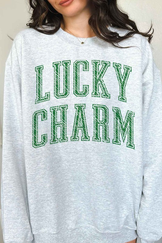 LUCKY CHARM ST PATRICKS GRAPHIC SWEATSHIRT - lolaluxeshop