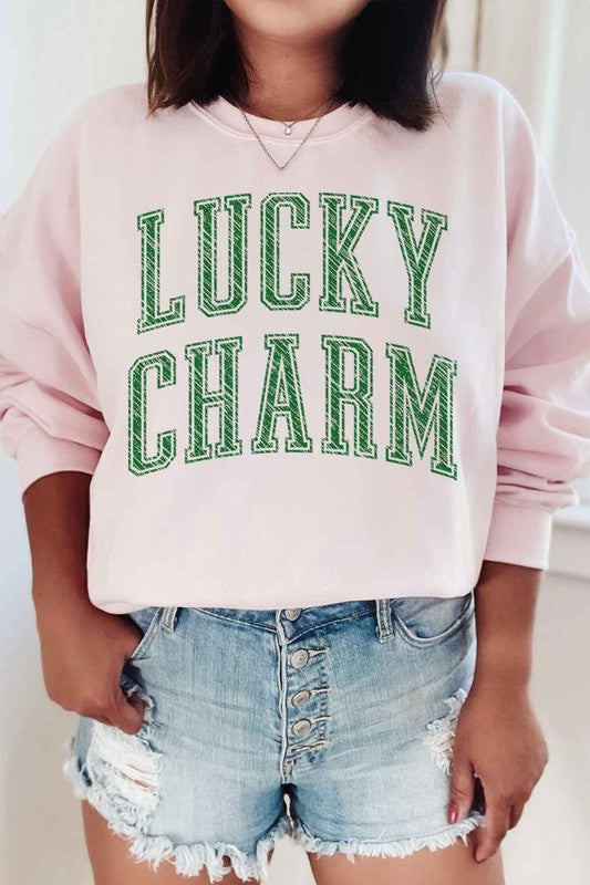 LUCKY CHARM ST PATRICKS GRAPHIC SWEATSHIRT - lolaluxeshop