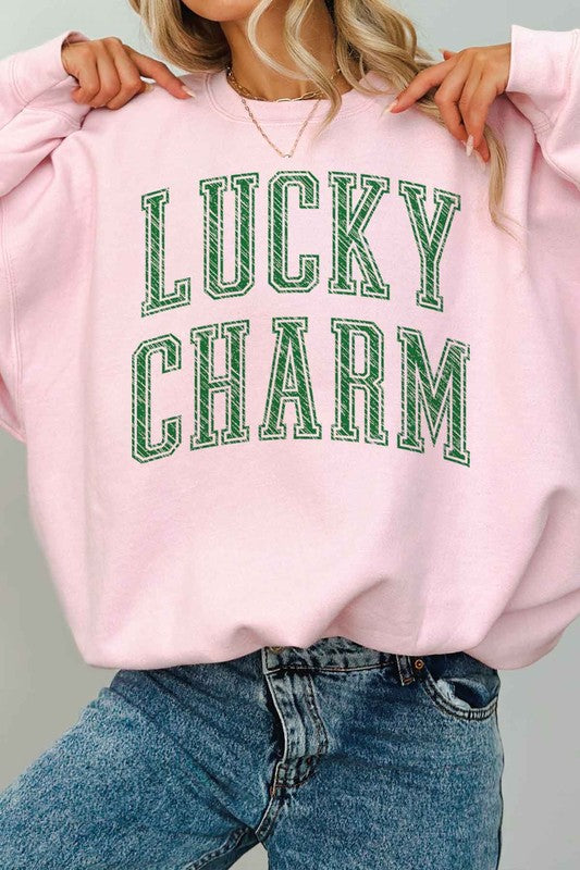 LUCKY CHARM ST PATRICKS OVERSIZED SWEATSHIRT - lolaluxeshop