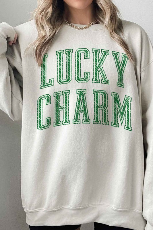 LUCKY CHARM ST PATRICKS OVERSIZED SWEATSHIRT - lolaluxeshop