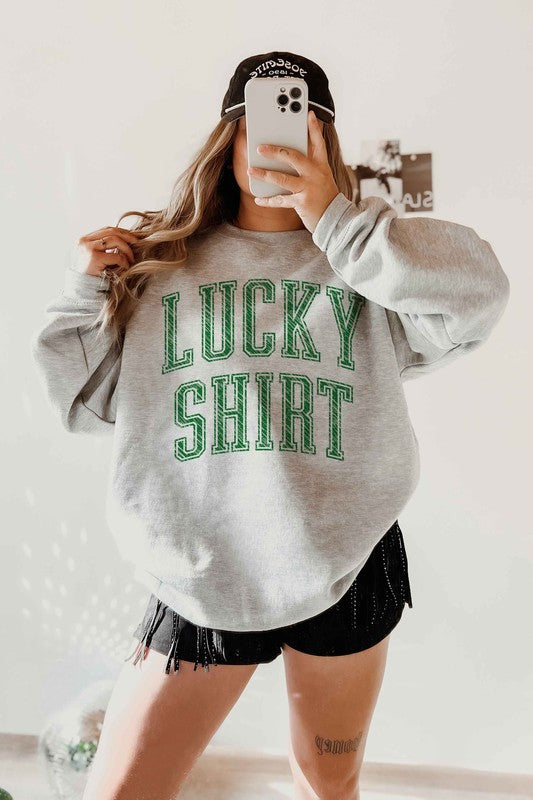 LUCKY SHIRT ST PATRICKS GRAPHIC SWEATSHIRT - lolaluxeshop