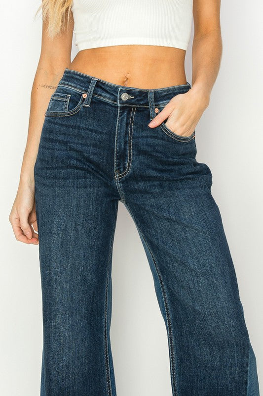 HIGH RISE RELAXED WIDE LEG JEANS - lolaluxeshop