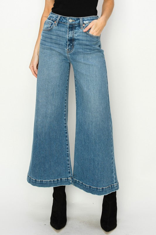 HIGH RISE CROP PALAZZO JEANS - lolaluxeshop